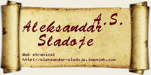 Aleksandar Sladoje vizit kartica